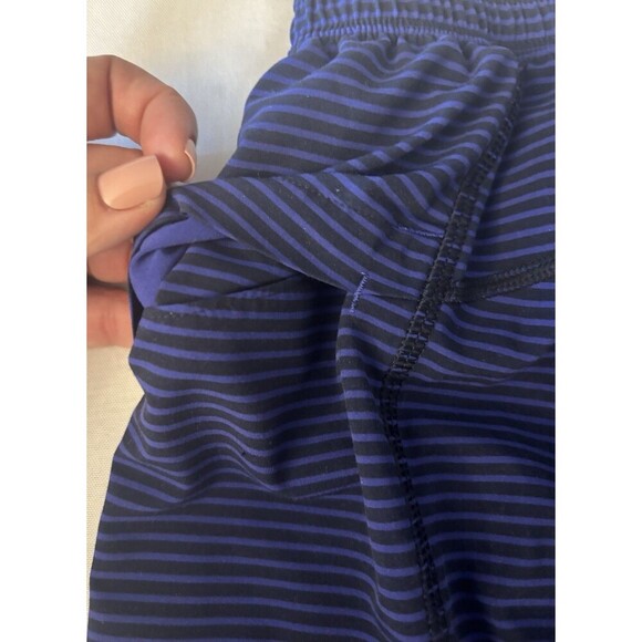 LULULEMON Mens Purple Stripe Athletic Shorts Linerless 10" Inseam Drawstring Med - Picture 6 of 10